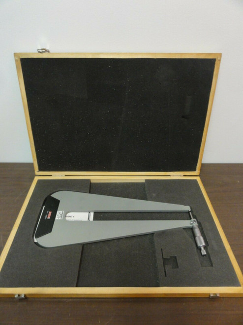SPI 13-820-6 Deep Throat Micrometer 0-1" 0.0001" w/ Wooden Case