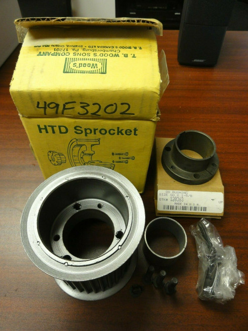 TB WOODS HTD SPROCKET SURE GRIP, QD TYPE, P34-8M-85-SH w/ STK# 120363 BUSHING