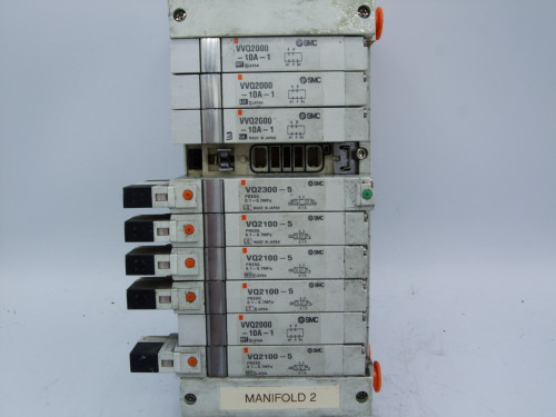 SMC 10 Valve Manifold with 9 VQ2000 Series Valves