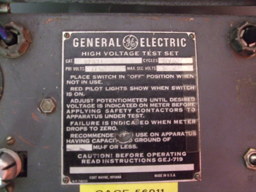 General Electric Portable Dielectric Tester