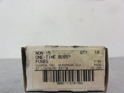 Cooper Bussman Buss Non-15 Fuses (Box of 8) Brand New Open Box