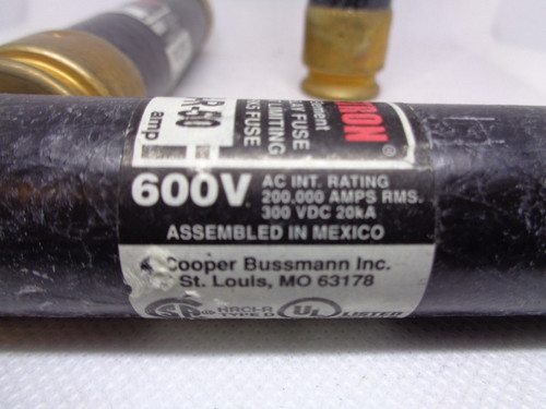 (3) Cooper Bussmann Fusetron FRS-R-50 Fuses, 600V, 50AMP
