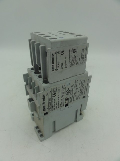 Allen Bradley 100-C16*10 Contactor w/ 100-F Auxiliary Contact Block