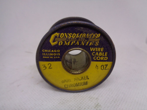 Consolidated Companies #32 Bare Nickel Chromium Wire Cable Cord, 4oz.