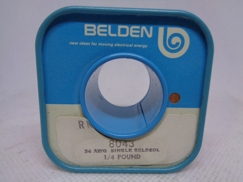 Belden 8043 34 AWG Single Beldsol Wire, 1/4 LB. - New