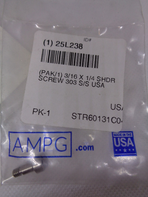 (7) AMPG STR60131C0 3/16 x 1/4 Shoulder Screws, 303 S/S, USA - NEW