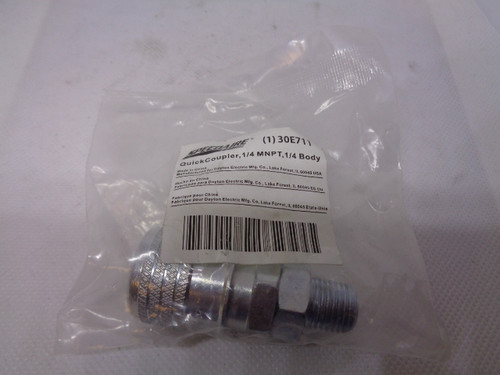 Speedaire 30E711 Quick Coupler, 1/4 MNPT, 1/4 Body - NEW