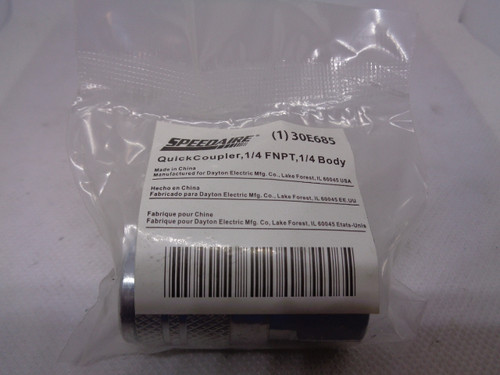 Speedaire 30E685 Quick Coupler, 1/4 FNPT, 1/4 Body - NEW