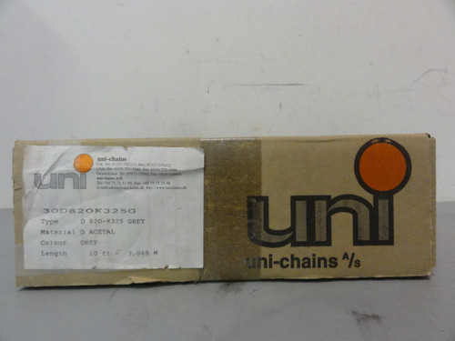 Uni-Chains 30D820K325G Grey Acetal Conveyor Belt Chain -*Used Open Box*