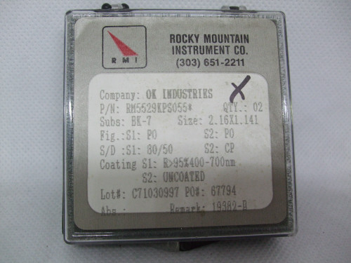 Rocky Mountain Instrument Co. RM5529KPS055 Uncoated Lense, 2.16X1.141