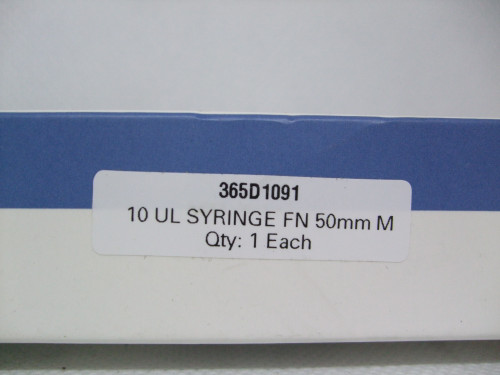 Thermo Scientific 365D1091 10uL Syringe, Bevel Tip - *New in Box*