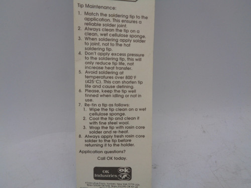 (2) OK Industries SAT-3X80 Soldering Tips