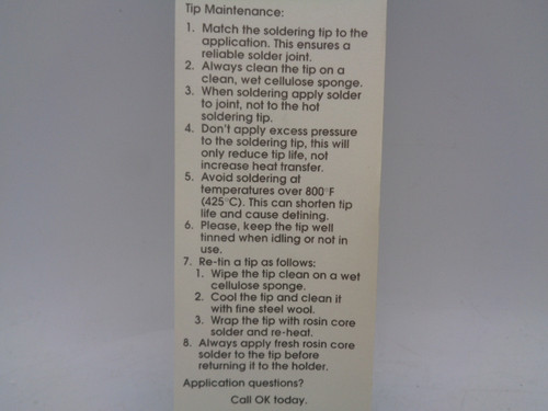 (2) OK Industries S4-312L Soldering Tips