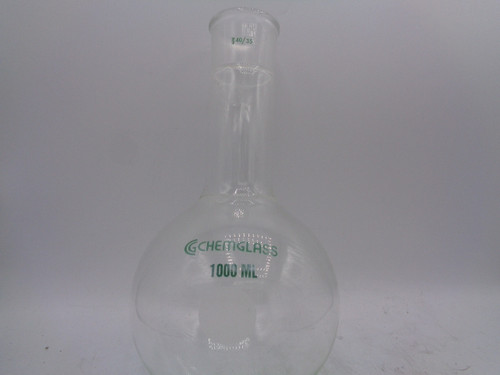 Chemglass 1000mL Round Bottom Boiling Flask 40/35 Fitting