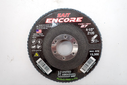 United Abrasives/Sait 71211 Encore Type 27 4-1/2" Z120 Flap Disc QTY 9