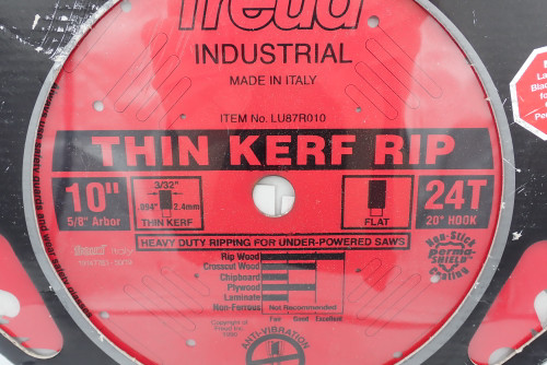 Freud LU87R010 Thin Kerf Rip Saw Blade 10" 24T