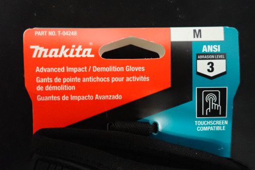 Makita T-04248 Advanced Impact Demolition Gloves Medium