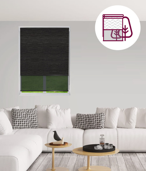 Textured Blockout & Screen Double Roller Blinds