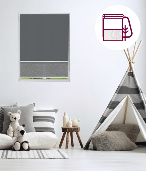 Plain Blockout & Textured Light Filtering Double Roller Blind