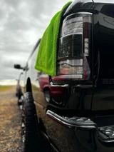 SLURPY MAXX lime green 26×34 twisted-loop drying towel on a vehicle, photo 4