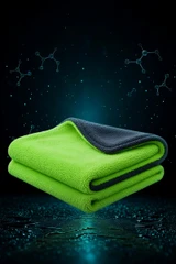 SLURPY MAXX lime green twisted-loop drying towel, folded