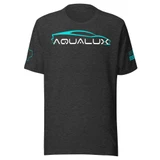Aqualux Soft Tee in Dark Grey Heather, front with Aqualux logo