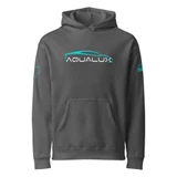 Aqualux Premium Heavyweight Hoodie in Charcoal Solid, front with Aqualux logo