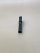 Front‑facing view of a black 9mm ported pistol barrel on a light background, displaying the muzzle opening, top ports, and clean exterior finish.

Front‑facing view of a Glock 43/43X Black Ported barrel showing muzzle opening and top ports.