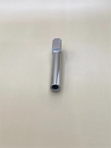 Front view of a Glock 17 Gen 1-4 compatible 9mm polished stainless steel barrel with precision‑machined feed ramp, manufactured from durable 416R stainless steel for reliable drop‑in installation.

Glock 17 stainless steel barrel front view – 416R polished drop‑in replacement