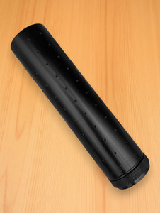 Multi‑dot shroud tube with knurled base featuring a smooth black finish and evenly spaced surface dot pattern. Designed as a replacement shroud tube for proper barrel coverage and secure installation.

Multi‑dot barrel shroud tube with knurled base in black finish.