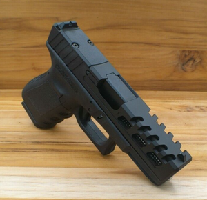 GLOCK 19 PATTERN SLIDE STYLE #8A COMPLETE ASSEMBLY WITH BLACK BARREL GLOCK 19 PATTERN SLIDE STYLE #8A COMPLETE ASSEMBLY WITH BLACK BARREL
