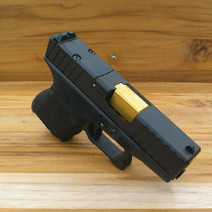 GLOCK 26 PATTERN SLIDE STYLE #1A COMPLETE ASSEMBLY WITH GOLD TIN BARREL GLOCK 26 PATTERN SLIDE STYLE #1A COMPLETE ASSEMBLY WITH GOLD TIN BARREL