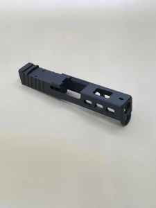 Image of the Armor Black CERAKOTE® Kineti-Tech LWP Slide for Glock® 43/43X with window cuts, deep rear serrations, and RMSc/Holosun K‑series optic compatibility for reduced recoil and faster target re‑acquisition.

Armor Black Kineti-Tech Lightweight Ported slide for Glock with window cuts and RMSc/Holosun K optic cut.