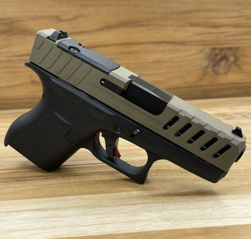 Complete Black Slide Assembly For Glock 43 & 43X - RMSc Optic Cut & Ported Barrel