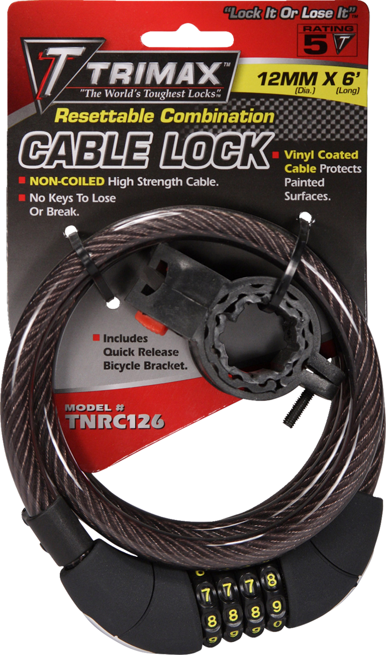 Trimax TNRC126 Trimaflex Coiled Lock - 72in. Cable with Combination Lock