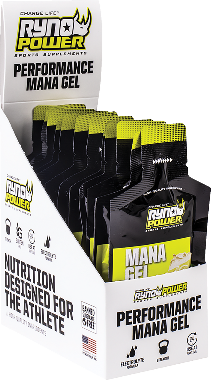 Ryno Power Mana Performance Gel - Lemon Meringue - 12 Pack with
