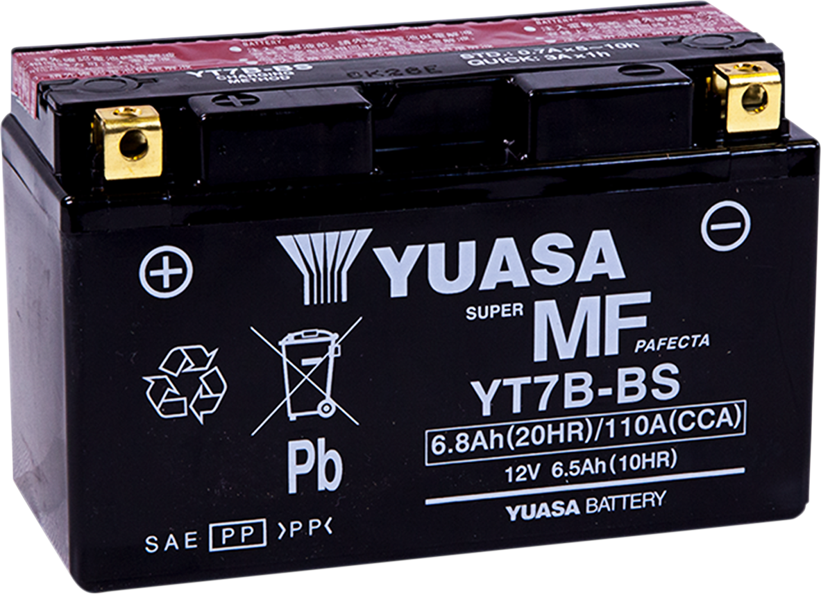 Yuasa AGM Maintenance-Free Battery - YT7B-BS - .30 L - MC Powersports