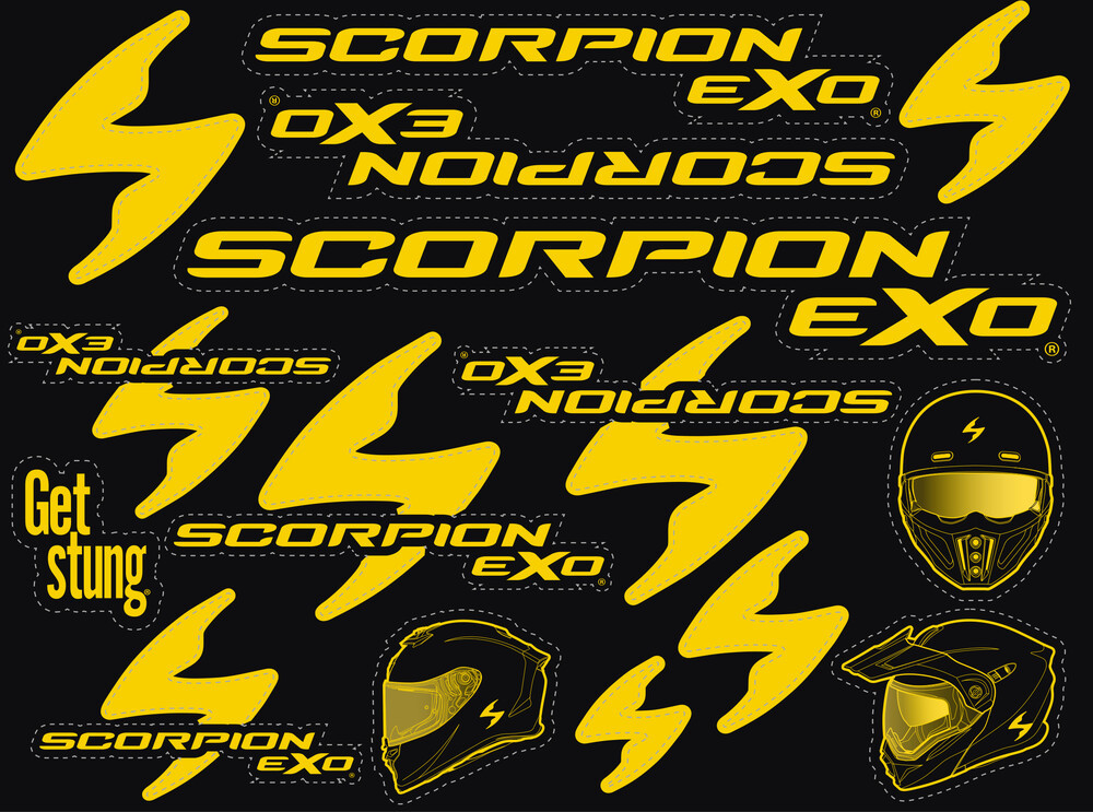 Scorpion EXO Sticker Sheet 2022 8 X 6 (50 CT.) - MC Powersports