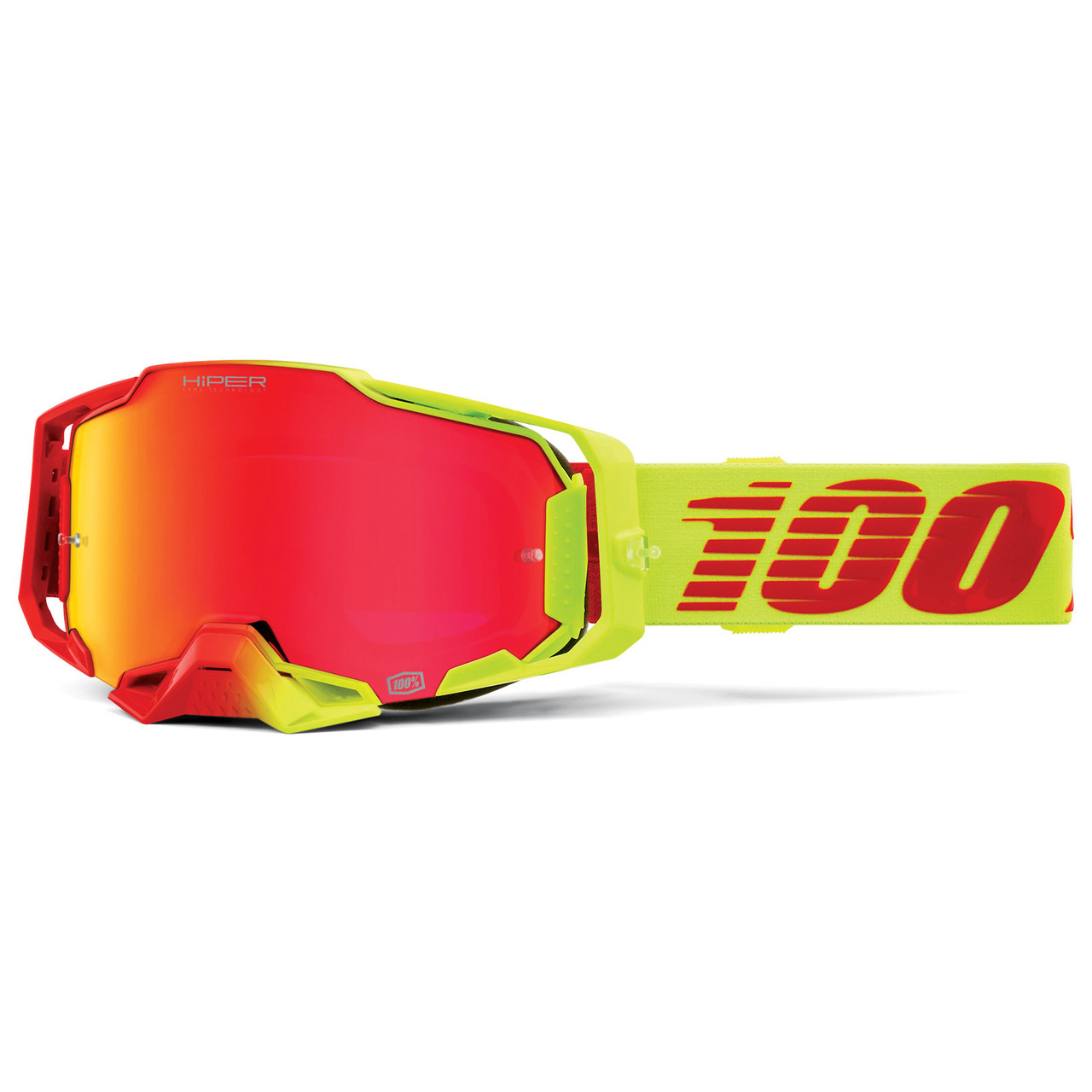 100% Armega HiPER Solaris モトクロスゴーグル 100% Armega Hiper Solaris Goggles w/Hiper Red Mirrored Lens - MC