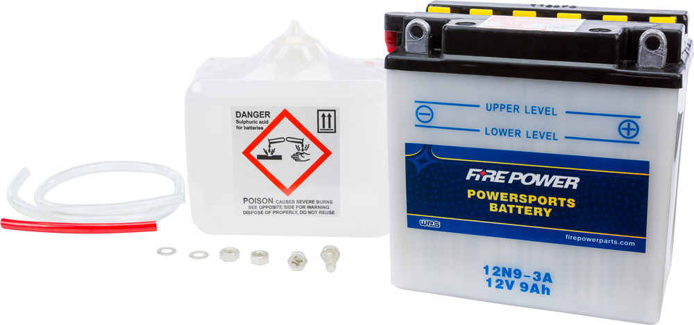 Fire Power Battery w/Acid 12N9-3A - 12V - MC Powersports