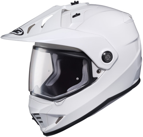 hjc ds-x1 tactic white black dual sport helmet Solid Motorcycle and washable Large eye port for maximum visibility and superior goggle fit Pinlock HJC DS-X1 Solid Snow Helmet