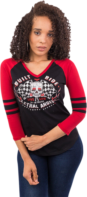 Lethal Threat Women's Built to Thrill 3/4 Raglan Sleeve Shirt