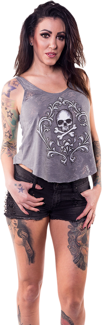 Lethal Threat Women's Skull and Crossbones Loose Tank Top