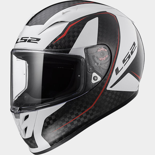 LS2 Arrow Carbon Fiber Fury Helmet - White / Black - 2XL **BRAND NEW**