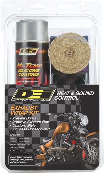 DEI Exhaust Wrap Kit - Tan Wrap w/ Aluminum HT Silicone Coating