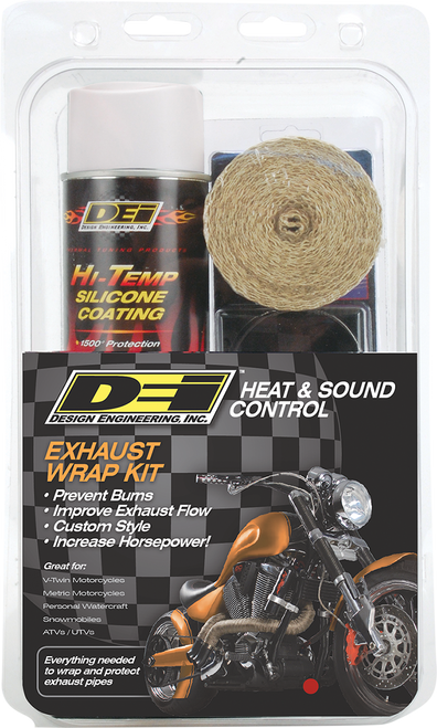 DEI Exhaust Wrap Kit - Tan Wrap w/ White HT Silicone Coating