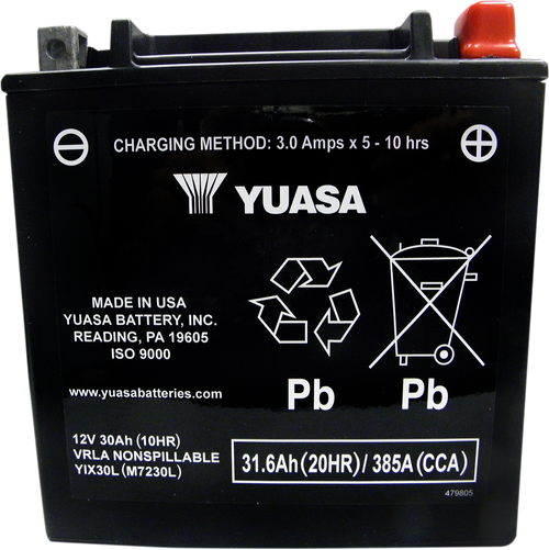 Yuasa AGM Maintenance-Free Battery - YIX30L-BS-PW