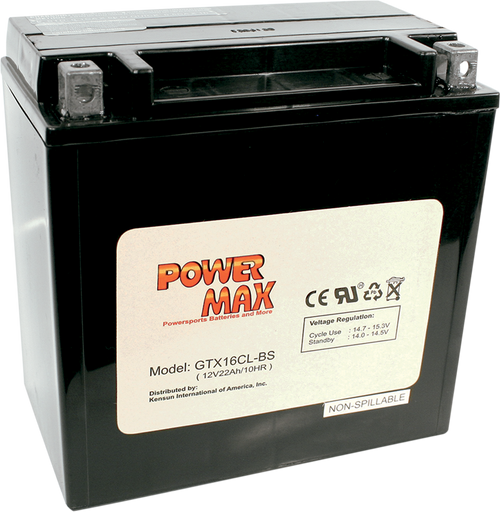 Power Max Maintenance-Free Battery - YTX16CL-BS