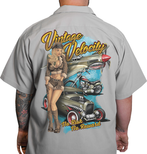 Lethal Threat Men's Flying Tiger Pinup Shop Shirt