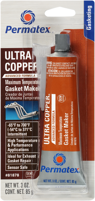 Permatex Silicone Gasket Maker - 3 oz. net wt. - Ultra Copper Maximum Temperature RTV
